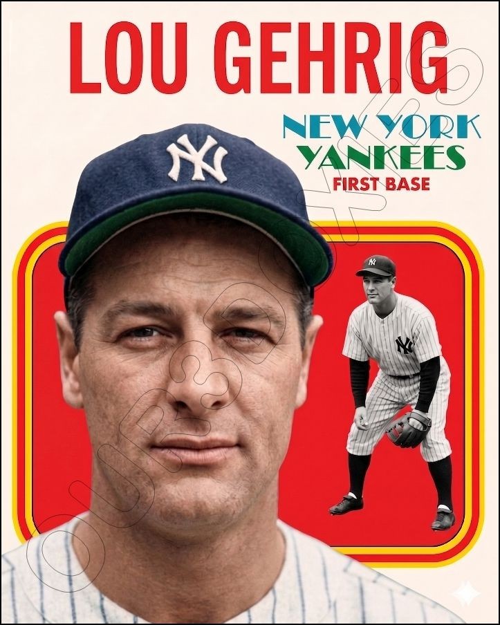 Lou Gehrig Photo 8X10 – Yankees 1970 Topps Poster Style Photo FREE SHIPPING
