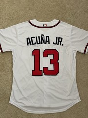 New Ronald Acuna Jr Atlanta Braves White Jersey Men’s Medium