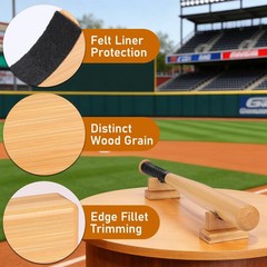 Baseball Bat Display Holder Horizontal Sturdy Burlywood 2Pcs Desktop Stand