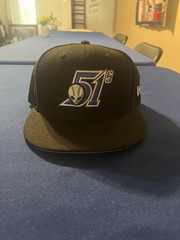 NEW ERA 59FIFTY Size 8 LAS VEGAS 51’s MILB Black hat cap area 51 Alien