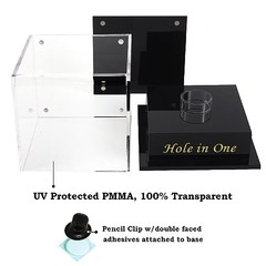 Golf Ball Display Case for Hole in one Ball with Scorecard Display, Golf
