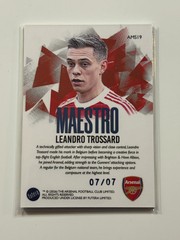 2025-26 Futera Club FX Arsenal Maestro Blue #19 Leandro Trossard 07/07