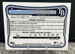 2026 Bowman Chrome – Carson Williams Navy Mega Chrome Mojo Refractor /175 (RC)