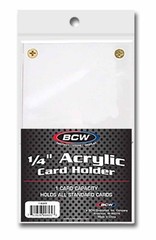 BCW 1/4 Inch Acrylic Card Holder Clear Plastic Display Holder 4 Brass Screws New