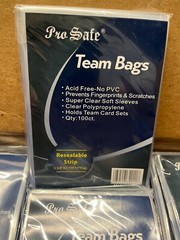 Pack Of 100~Pro Safe Team Bags Resealable Sleeves Clear 3-3/8″ X 3-7/8″