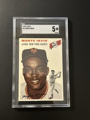 1954 Topps #3 MONTE IRVIN SGC 5 Super Clean & Sharp New York Giants Baseball