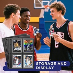 Top Loader Sleeves 4-Pocket Trading Card Storage Refill Binder Pages – 50 Pack