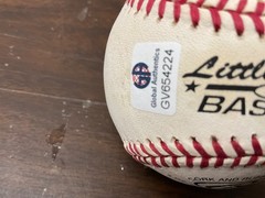 CUBS A’S BILLY WILLIAMS HOF 87 SIGNED LITTLE LEAGUE BASEBALL JSA CG 10713