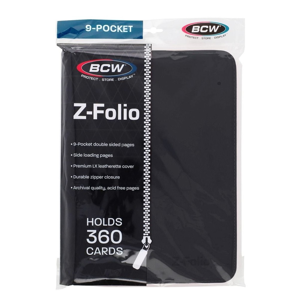 1 BCW Black 9-Pocket Z-Folio LX Leatherette Album