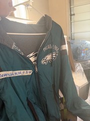 reversible eagle jacket, sweat jacket material inside