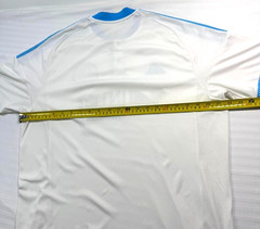 Adidas Olympique De Marseille Football Shirt Size L in White and Light Blue