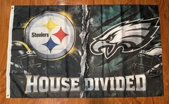 Pittsburgh Steelers Philadelphia Eagles House Divided Rivalry Flag 3×5 Banner