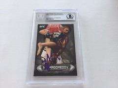 Khabib Nurmagomedov Signed 2014 Topps UFC Knockout Card Slabbed Beckett BAS b
