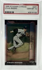 Craig Biggio 1999 Bowman Chrome PSA 10 #251 Low Pop Astros HOF